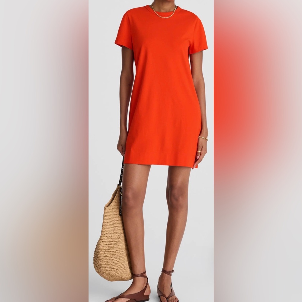 Madewell Bright Orange Mini T-Shirt Dress